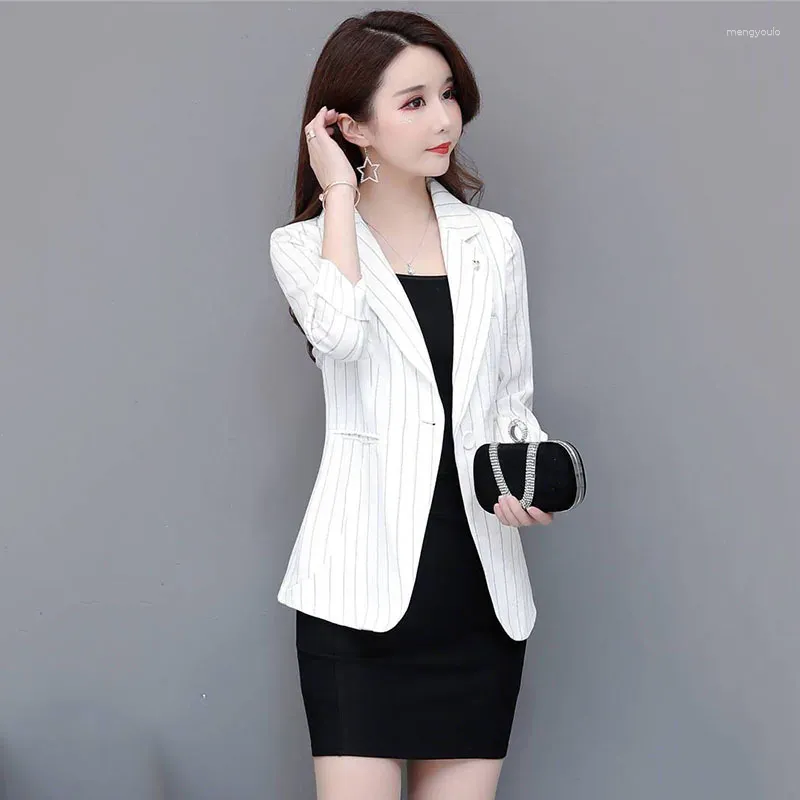 Trajes de mujer Primavera Verano abrigo a rayas moda coreana chaqueta de manga larga chaquetas de mujer Casual Slim Ladies Tops 2023