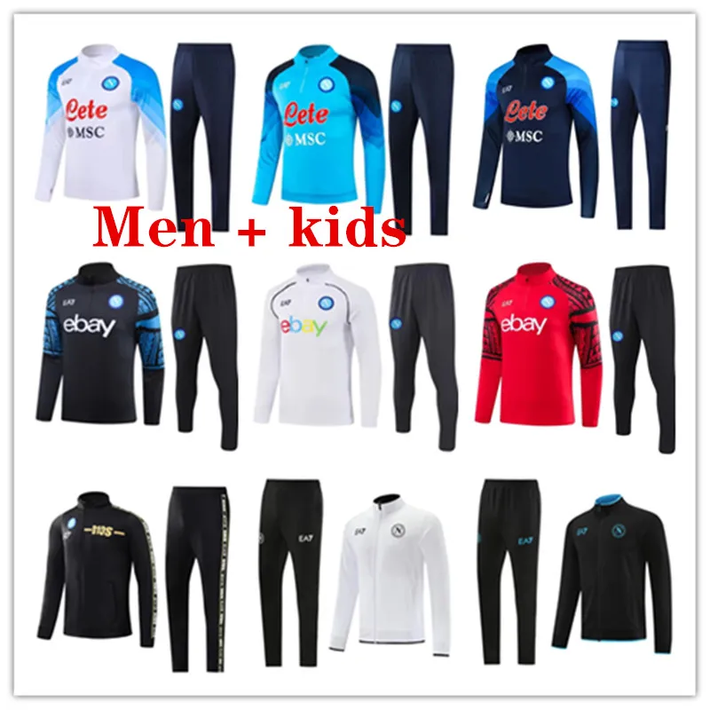 2023 2024 Napoli Tracksuit Osimhen Kvaratskhelia Soccer Jersey Kit 23 24 SSC Neapels AE7 D10S Training Suit Wear Formation Tuta Jacket Windbreaker Squitude Jogging