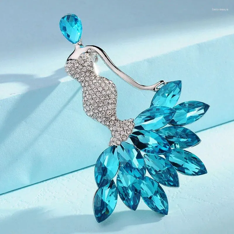 Broches Moda Cristal Sirena Broche Pin Coreano Versátil Mujer Creativa Personalidad Ramillete Collar Accesorios De Jersey