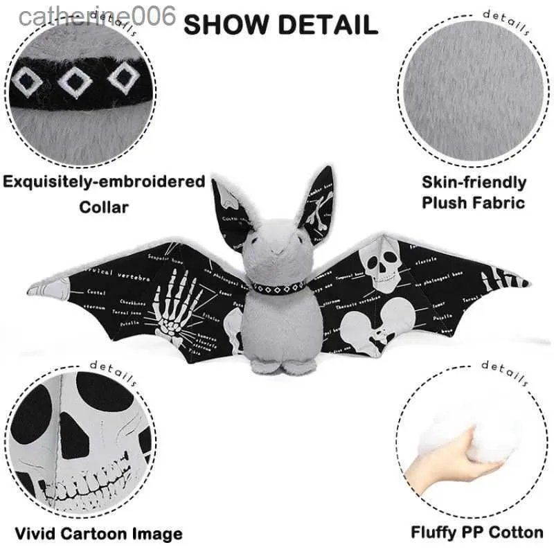 Animaux en peluche AIXINI Veilleuse Halloween chauve-souris en peluche jouet Kawaii lumineux en peluche Aniaml chauve-souris peluche poupée doux Squishy câlin oreiller enfants cadeaux 231228