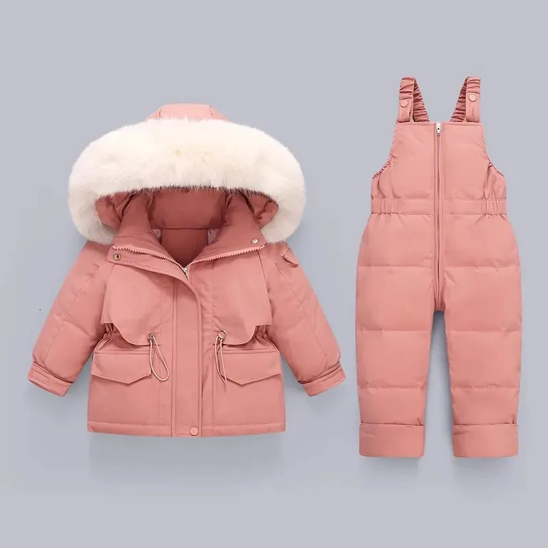 Manteau en duvet d'hiver pour enfants, ensemble de 2 pièces, veste pour fille, combinaison de neige pour bébé, combinaison pour enfants de 14 ans, 2023, 231026