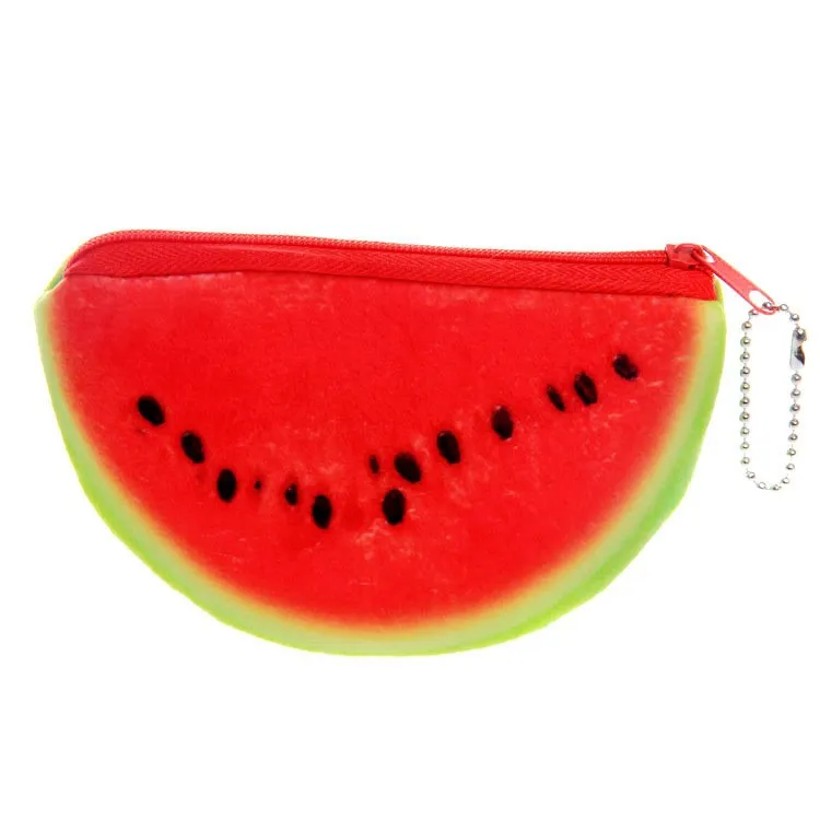 fashion orange watermelons semicircle Wallets 3D ladies purse soft printing fruit bags children clothes pouch for kids gift TO482