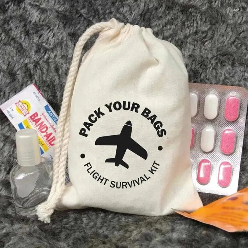 Present Wrap 5st Pack Your Bags Flight Survival Kit resedestination bröllop Bachelorette Hen Party Bridal Shower Dekoration