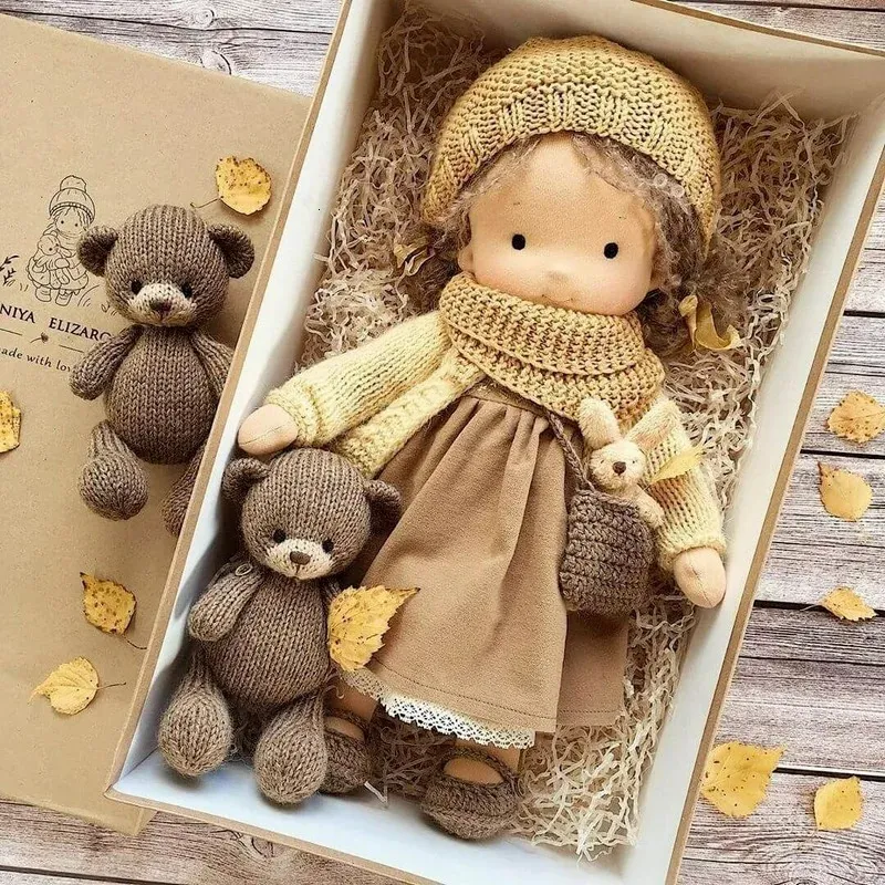 Dolls a Waldorf Doll Native Monamel Artist Handmade Kawaii Childrens Gift Toy Soft Stuffed 231026