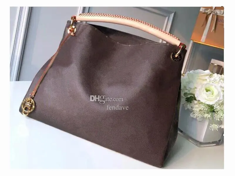 5A Bolsas de cosméticos M44869 41 cm Artsy MM Momogran Bolso de lona Bolsos de diseñador con descuento para mujeres con caja Fendave