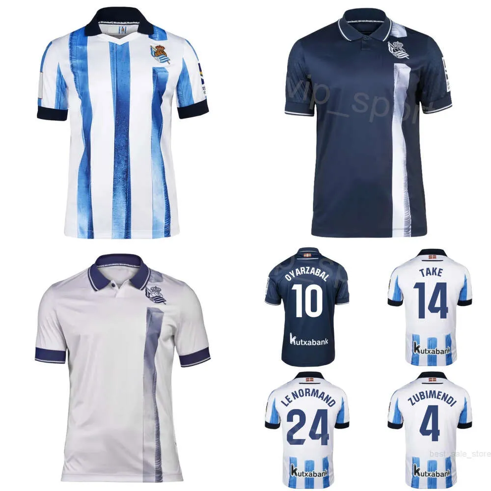 Real Sociedad Soccer Jerseys 23 24 Club 7 Barrenetxea 10 Oyarzabal 14 Kubo 23 Mendez 4 Zubimendi Le Normand Zubeldia Traore Munoz Sadiq Merino Football Shird Kits