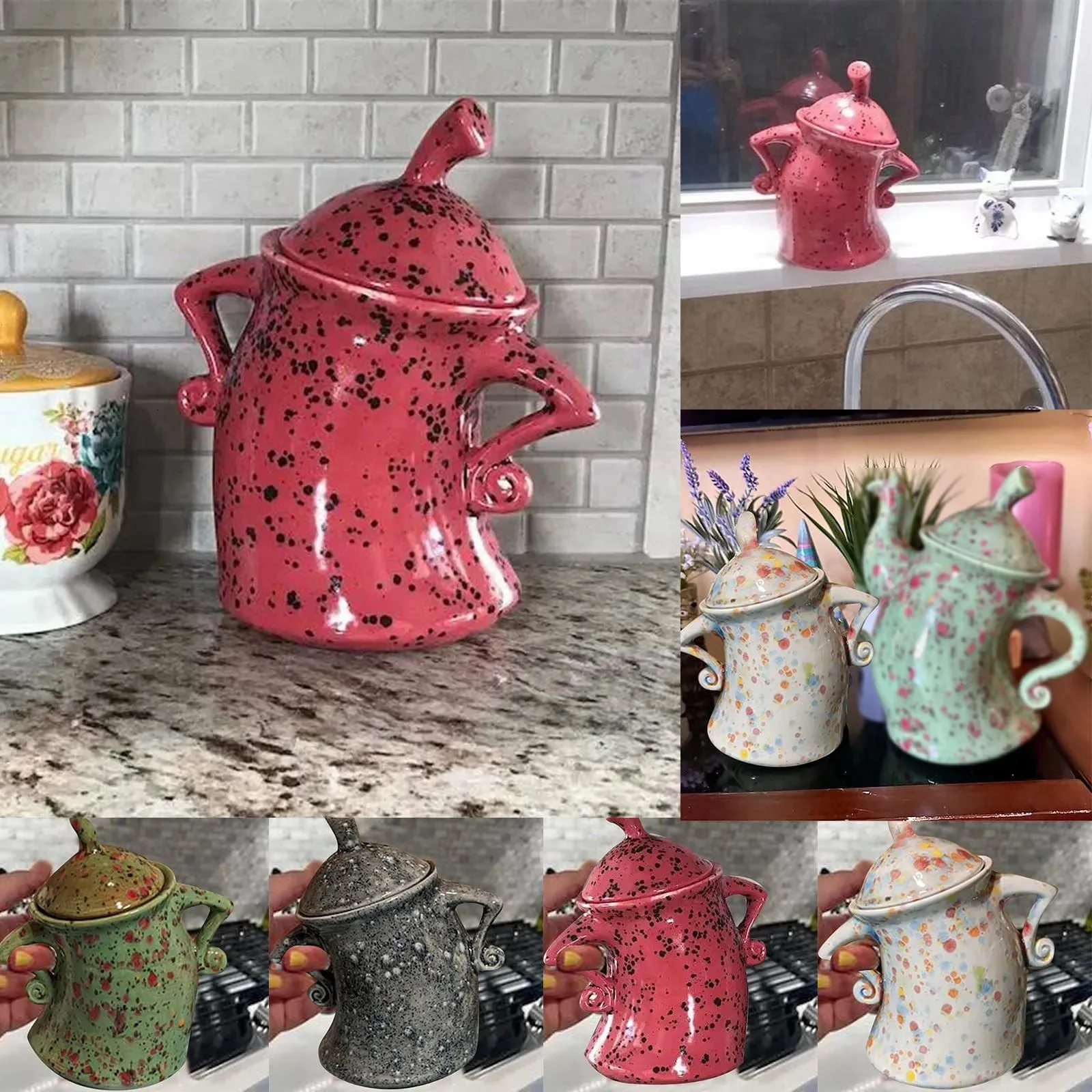 Decoratieve Objecten Beeldjes Potten Met Trendy Leuke Keuken Voedselopslag Woondecoratie Accessoires DecoraO Kawaii 231027