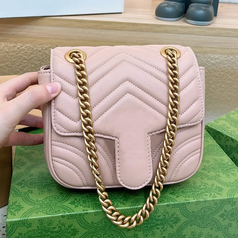 Lyxdesigner väskor axel crossbody kvinna handväska guldkedja svart läder plånbok fahion messenger tote handväska klaff handväska damer shopping väska med dammväska