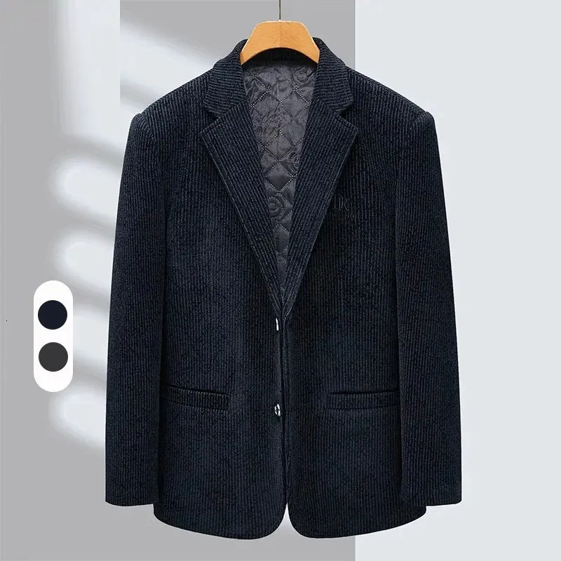 Suits Men Suits Blazers Ratire Ruit Płaszcz dla mężczyzn Sprężyna i jesień grube bez prasowania Busines Mała w średnim wieku pojedyncza kurtka zachodnia 231027