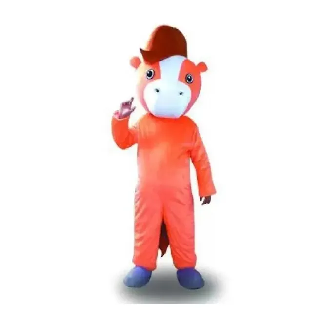 Halloween Orange Horse Mascot Costume Cartoon Anime Temakaraktär Vuxenstorlek Jul karneval födelsedagsfest fancy outfit