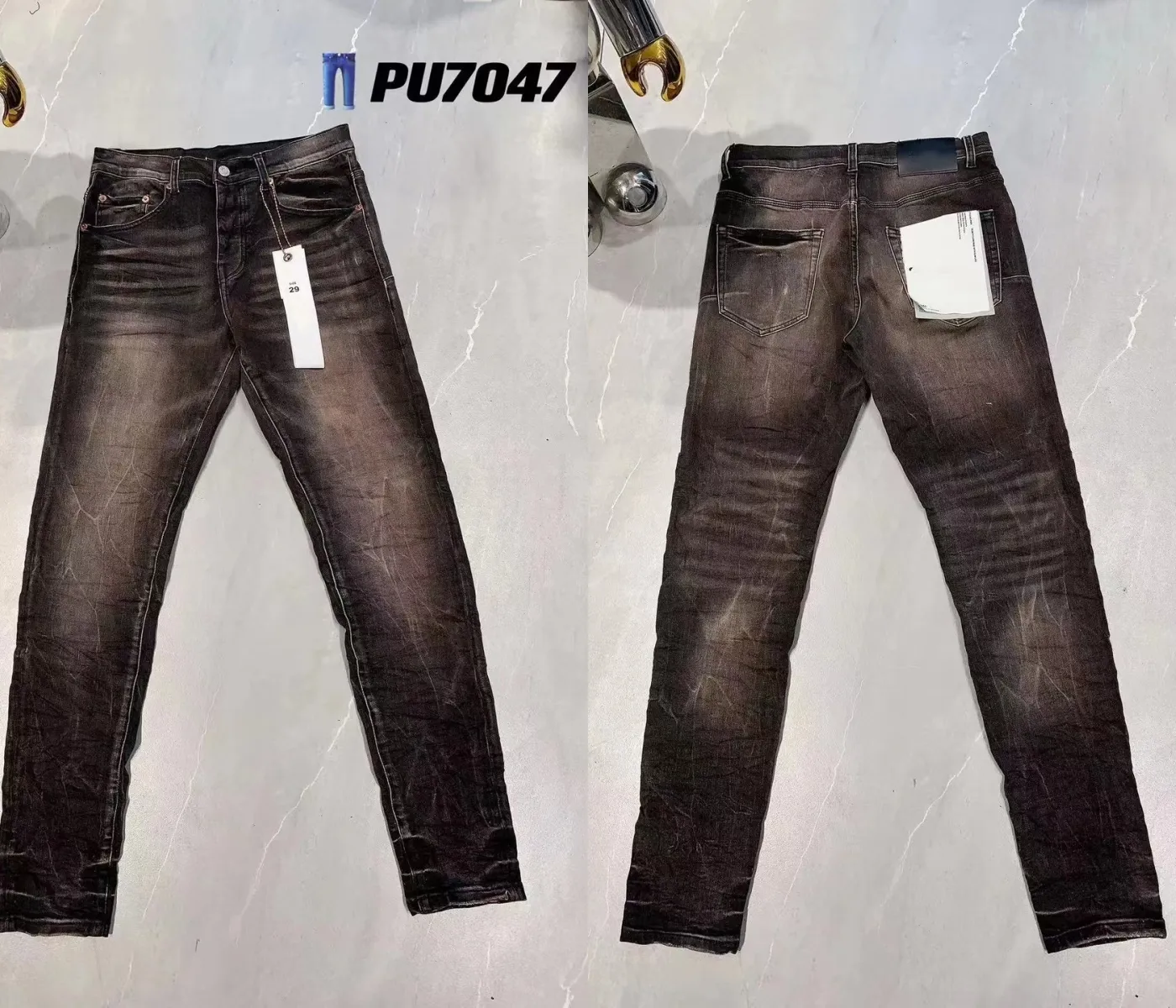 Jeans morados Jeans de diseñador Jeans para hombre Hombres Rodilla Flaco Recto Tamaño 28-40 Motocicleta Moda Largo Agujero recto High Street Denim Venta al por mayor 2 piezas 10% de descuento 64