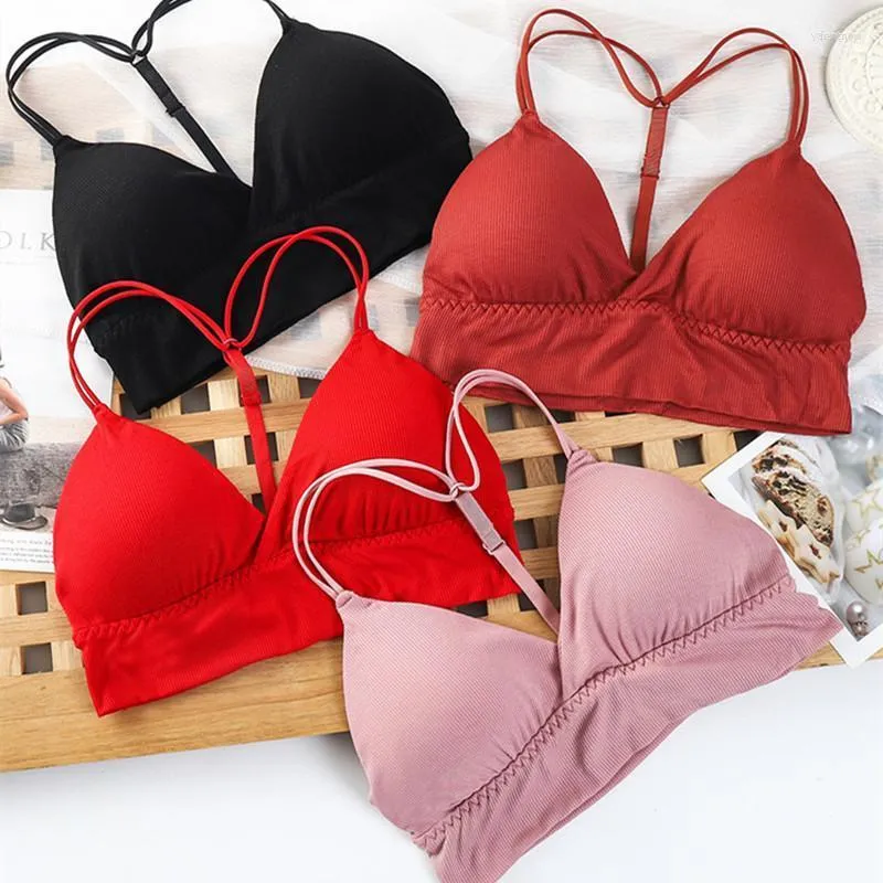 Bustiers & Corsets Women Tube Top Cotton Bra Crop Seamless Underwear Female Push Up Y-Shape Back Bralette Sexy Lingerie Bandeau TopBustiers