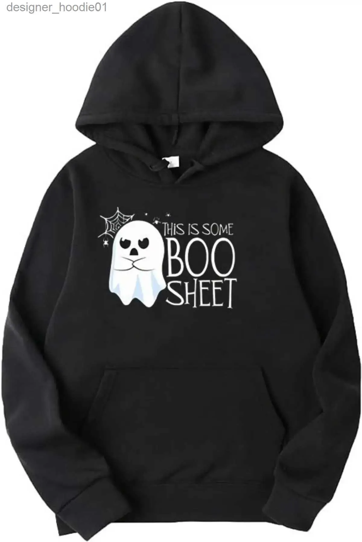 Męskie bluzy bluzy nadruk jesień i zimowe kobiety harajuku w stylu trend Y2K Halloween-Ghost Print Hooded Sports z kapturem z kapturem z kapturem L231027