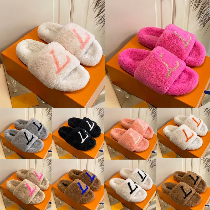 OG Original Famous Furry Fluffy Slippers Designer Australia Mule Beige Green Black White Red Grey Brown Room House Fur Slides Slide Pantoufle Shoes