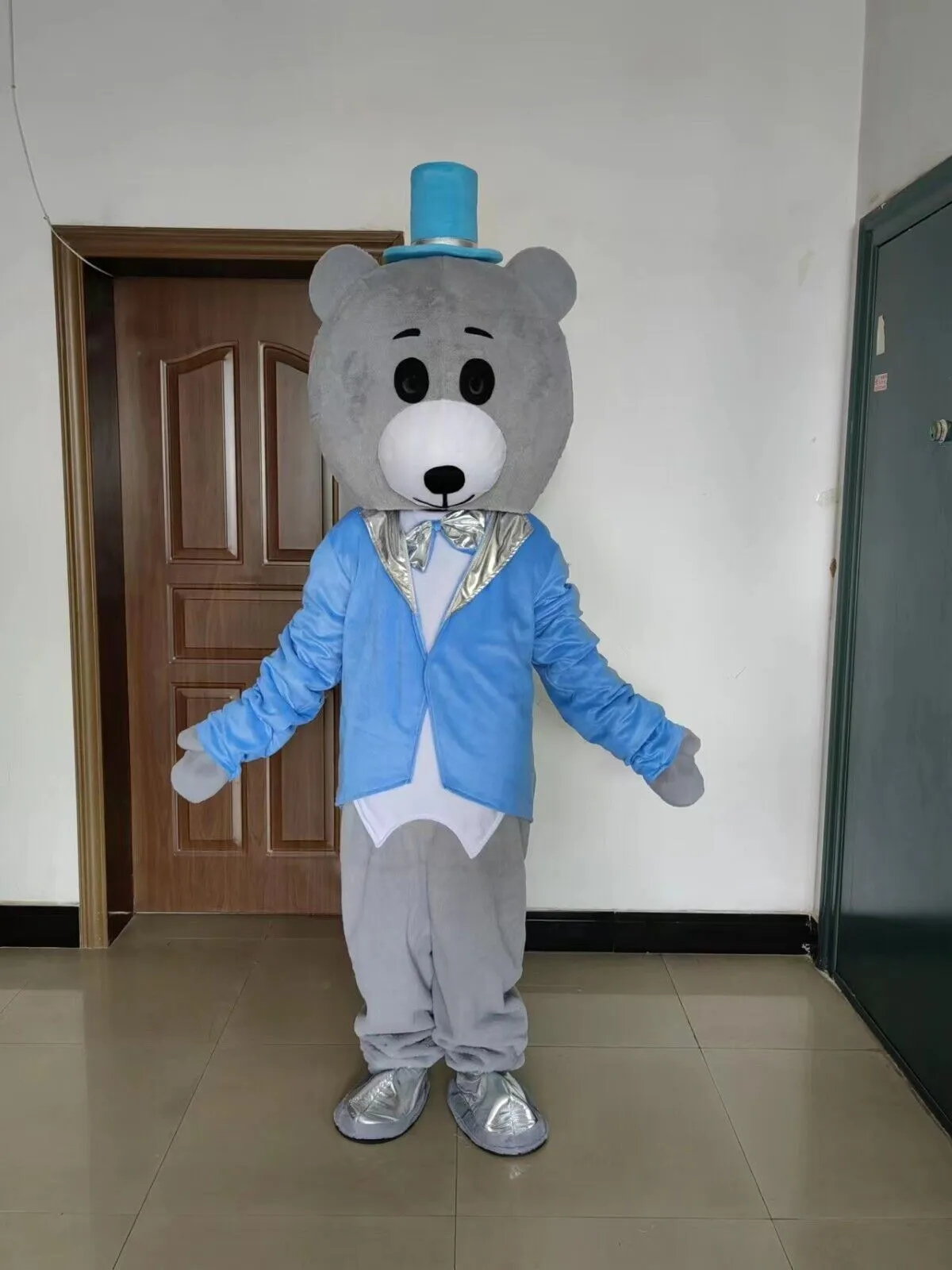 Halloween Performance Blue Teddy Bear Mascot Costumes Carnival Hallowen gåvor Vuxna Fancy Party Games outfit Holiday Celebration Cartoon Character Outfits