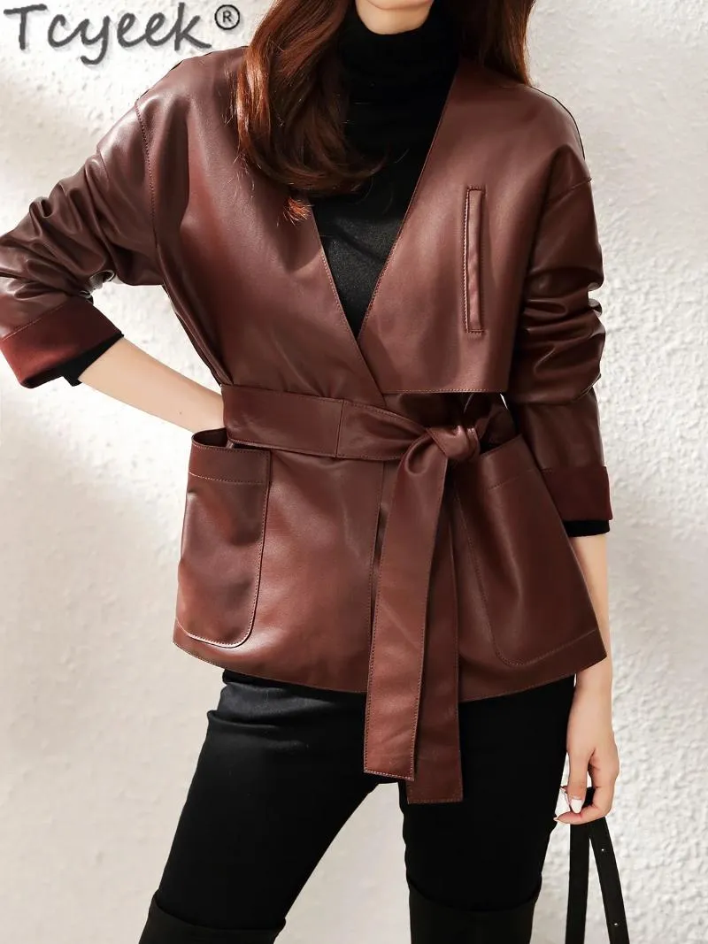 Women's Leather Genuine Female Jacket Sheepskin Coat Jackets Spring Autumn 2023 Casual Chaquetas Para Mujer Gxy39