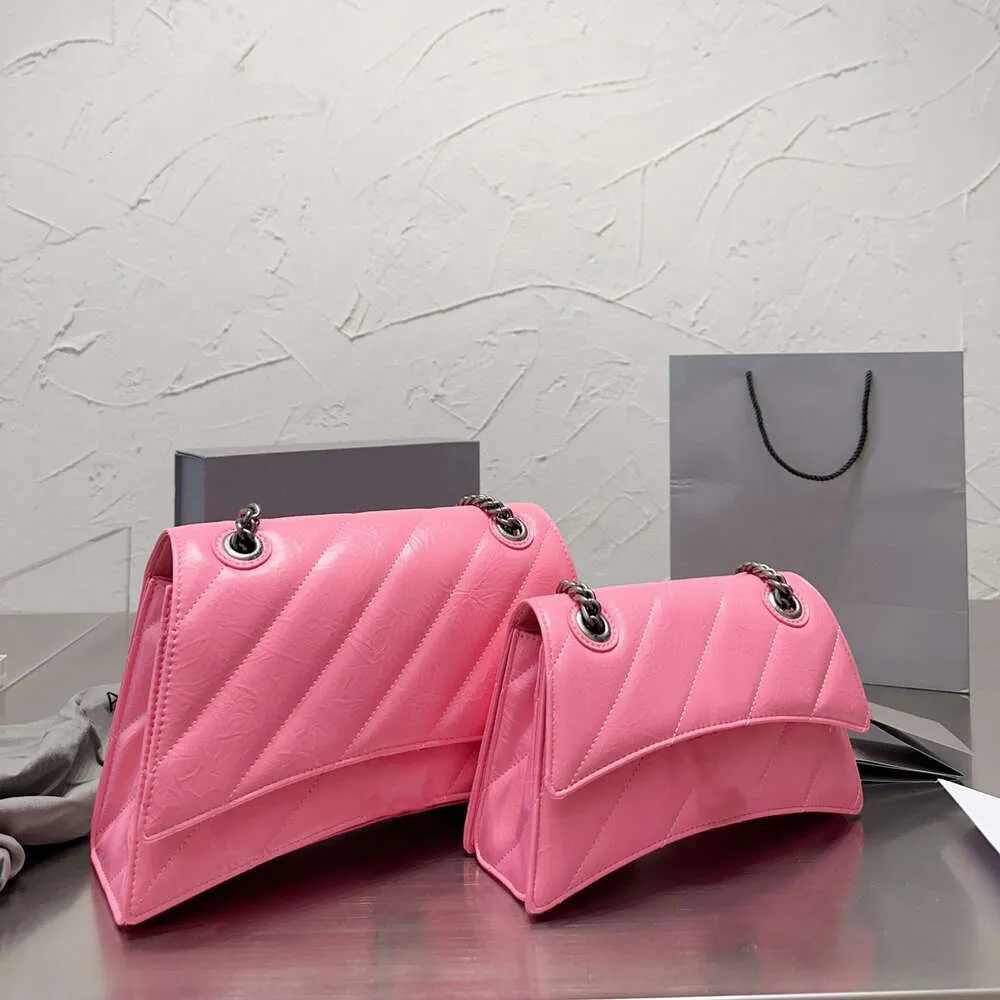 Crescent Handbag Shoulder Bags Women Pink Vintage Shoulder Bags New Winter Hourglass Bag Designer äkta läder armhålväska crossbody väska B6069