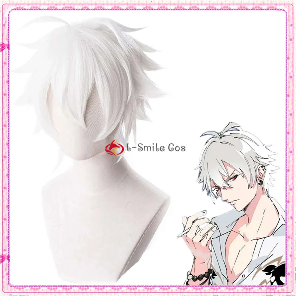 Costumes Catsuit Aohitsugi Samatoki DRB Division hypnosismique Rap Battle Cosplay Anime cheveux blancs courts perruques résistantes à la chaleur + bonnet de perruque