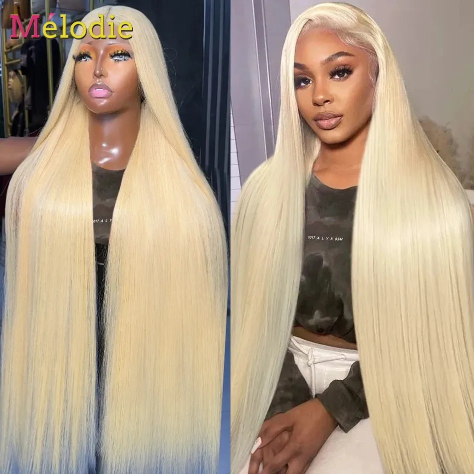 Synthetic Wigs MELODIE 13x4 13x6 Honey Blonde Lace Frontal Wig Brazilian 250 Density 5X5 Glueless 613 Color Straight Front Human Hair 231027