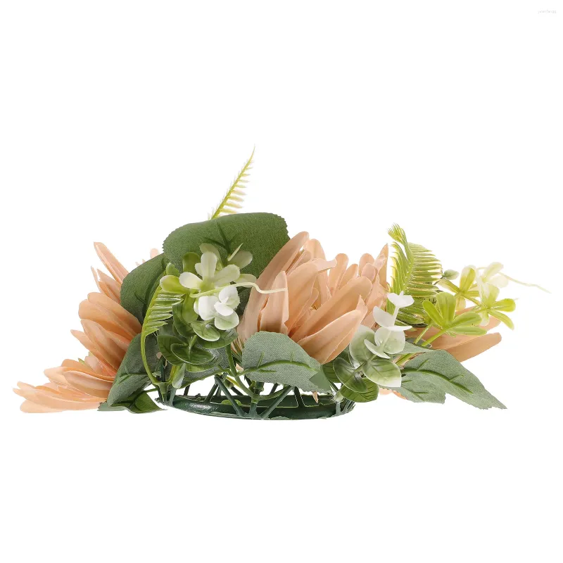 Candle Holders Wedding Table Centerpiece Decor Desktop Flower Wreath Silk Centerpieces Tables Boho