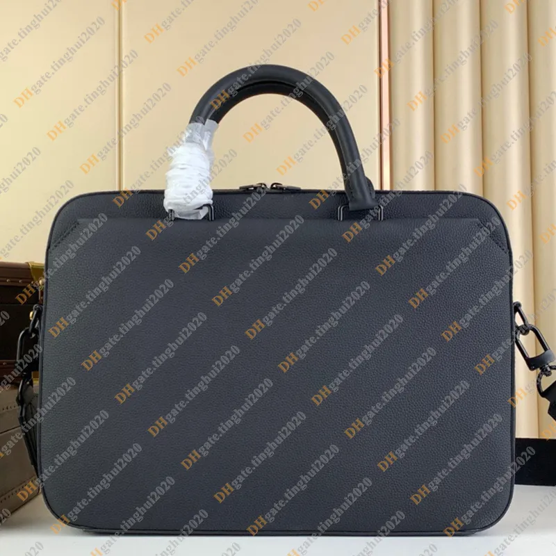 Herr mode casual designe lyxpilotpåse affärspåse portfölj rese väska dator duffel väska tote handväska topp spegel kvalitet m23778 handväska påse