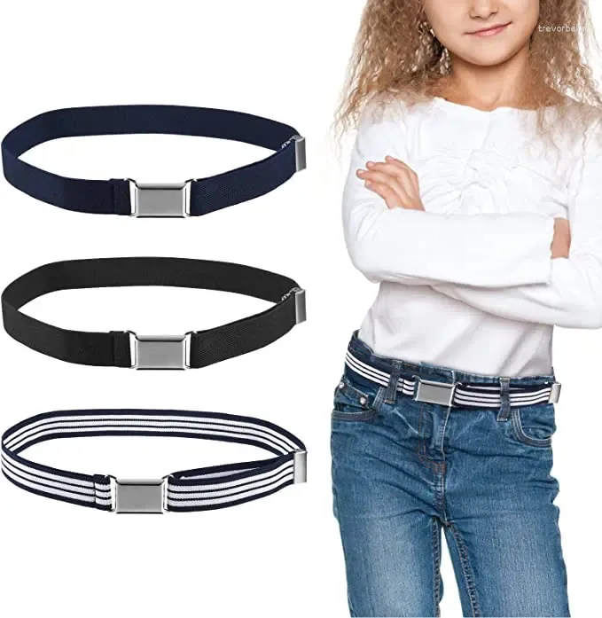 Belts 3 Pieces Kids Toddler Magnetic Belt Waistband Wear-resistant Adjustable Stretch Portable Girdle For Boys Girls