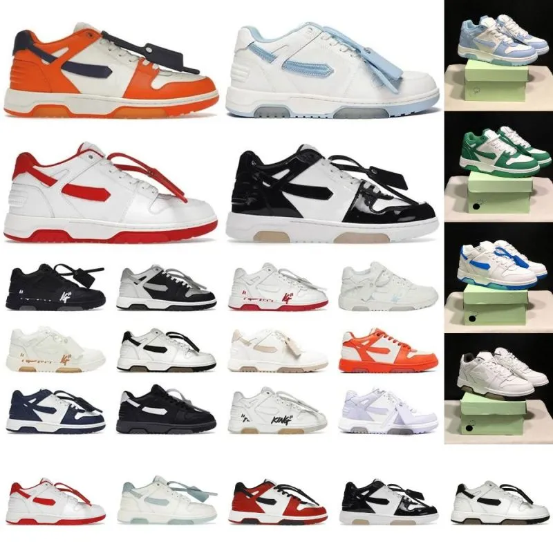 Gorący 2024 Sneaker Designer Buty swobodne Buty Niskie topy Offes Biała czarna niebieska skóra do chodzących męskich trenerów damskich Platforma Platforma Sporty 35-45