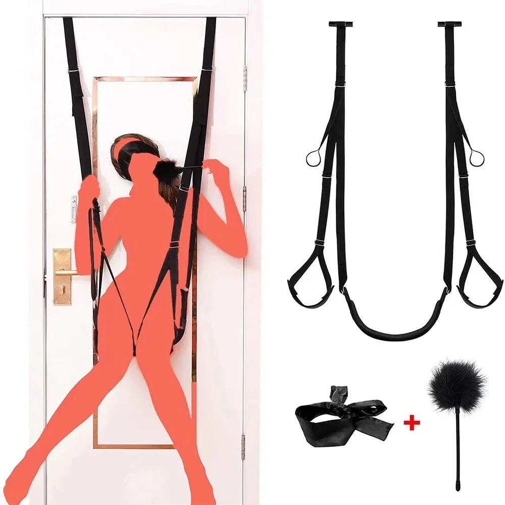 Balançoires sexuelles pour adultes de bondage pour couples, montage au plafond, porte ouverte, position de réglage de la jambe, contraintes de bondage, reliure, sangles fendues, meubles 231027