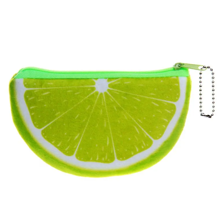 fashion orange watermelons semicircle Wallets 3D ladies purse soft printing fruit bags children clothes pouch for kids gift TO482