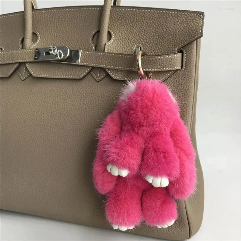 Keychains MagicFur - 15 cm Real Pink Color Ball Doll Toy Keychain Handbag Keyring Car Key Ring Pendant Charm