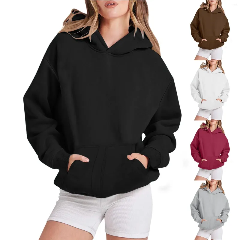 Sudaderas con capucha para mujer Chaquetas de lana para mujer Sudaderas Trajes de otoño Suéteres con bolsillos Tops casuales de invierno Sudadera con capucha larga con cremallera para mujer