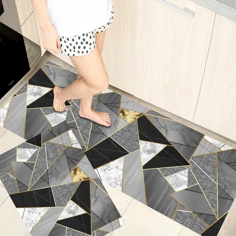 Black Kitchen Mat Floor Mats Kitchen Bedroom Anti-slip Rug Carpet