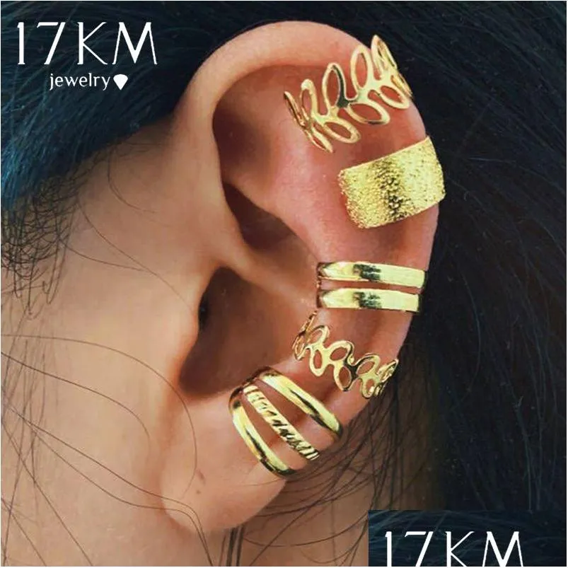 Ear Cuff Gold Ear Cuff Black Clips Fake Cartilage Clip Earrings For Drop Delivery Jewelry Earrings Dhgarden Ot2D6