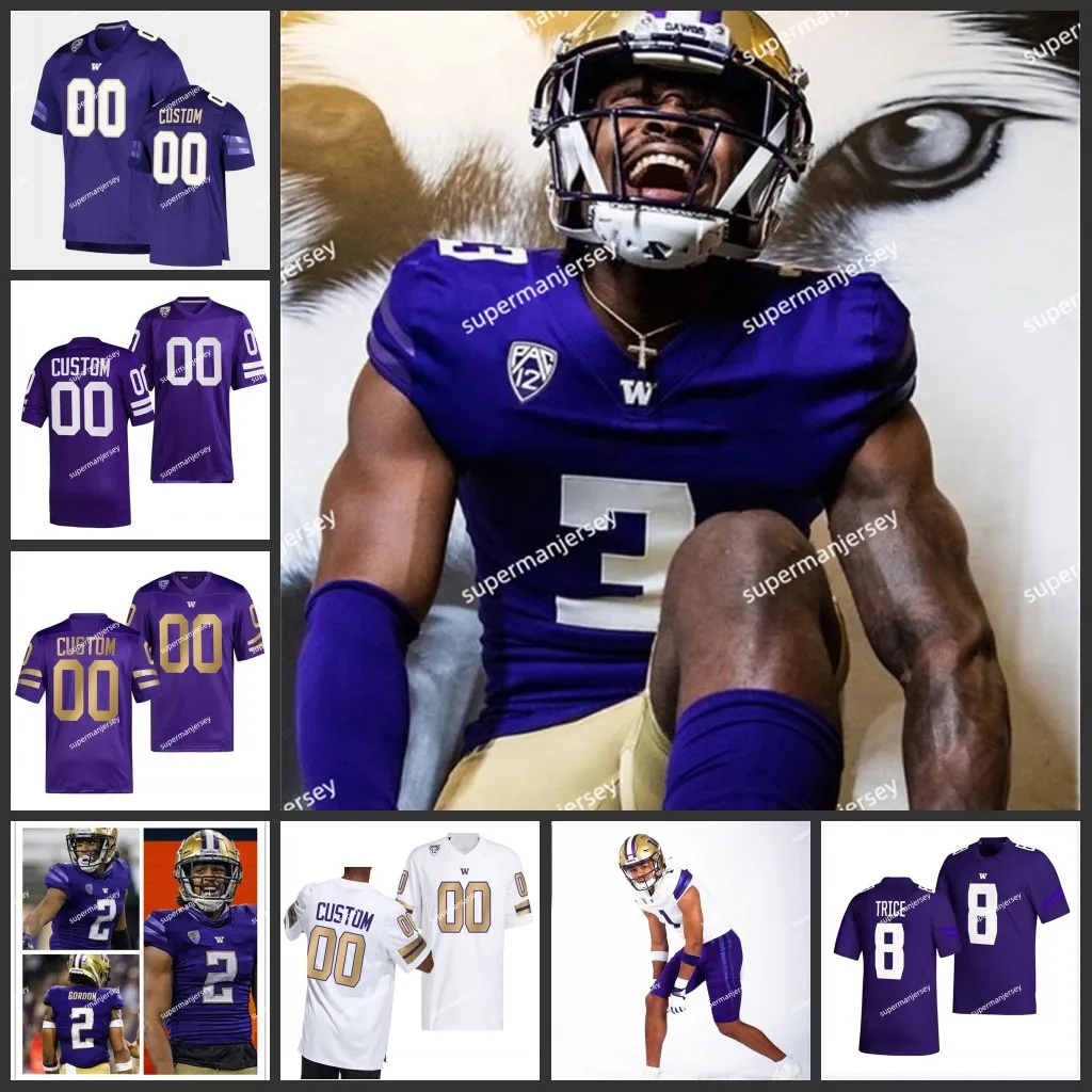 Washington Huskies Football Jersey 9 Michael Penix Jr. 2 Jalynn Polk 7 Shaq Thompson Giles Jackson 1 Rome Odunze Washington Jersey