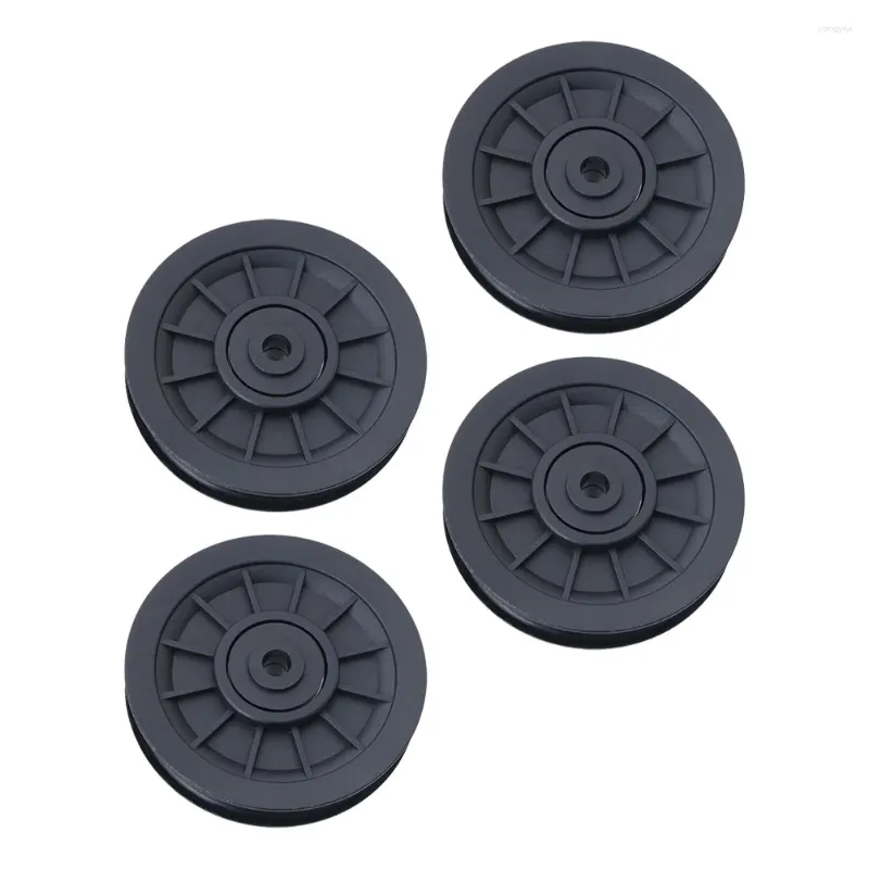 Accessories 4PCS Universal Bearing Pulley Wheels For Cable Machine Gym Part Garage Door Fitness ( Black )