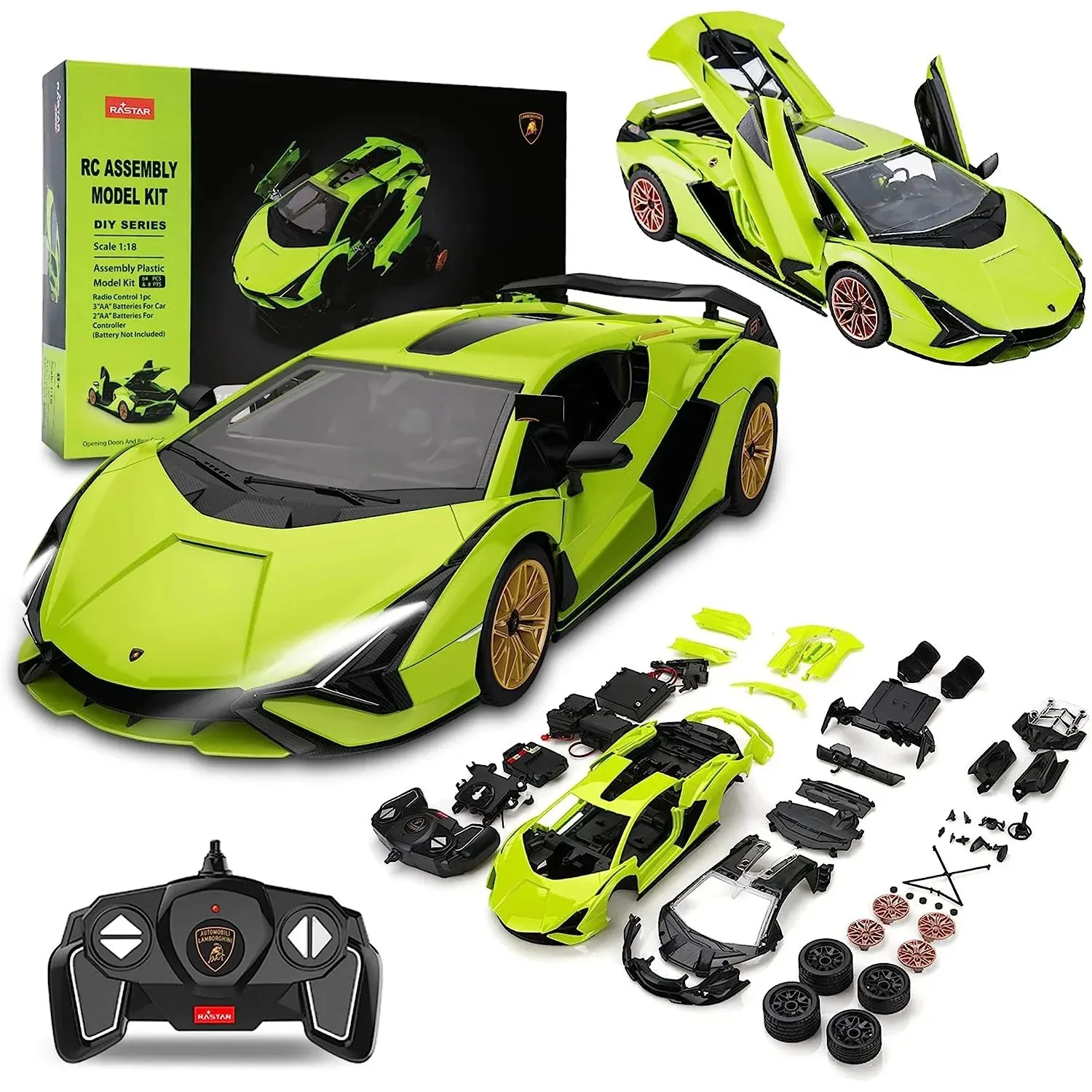 ElectricRC Car Rastar RC 118 Scale DIY Kits para construir ideias de presentes para brithday meninos meninas adultos 72pcs kit de construção 231026