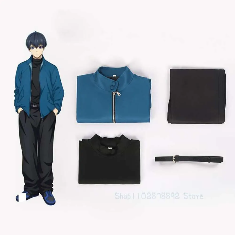 Isagi Yoichi Cosplay Costume Set Blue Lock, Tops And Pants For Anime ...