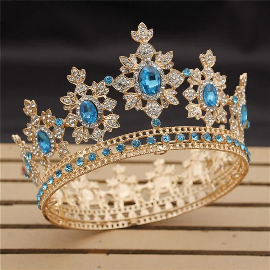 Luxury Royal King Wedding Crown Bride Tiaras och Crowns Queen Hair Jewelry Crystal Diadem Prom Head Dress Head Accessorie Pageant T213N