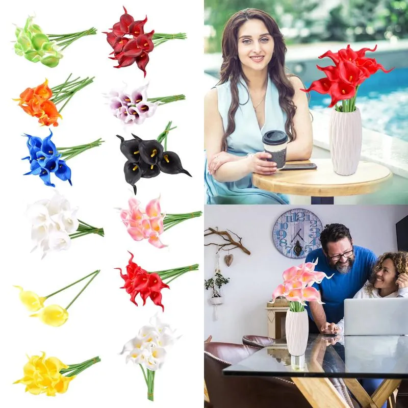 Decoratieve Bloemen Mini PU Calla Lelie Bloem Simulatie Woondecoratie Pography Props Kerst Hangende Manden Voor Buiten Kaarsboog