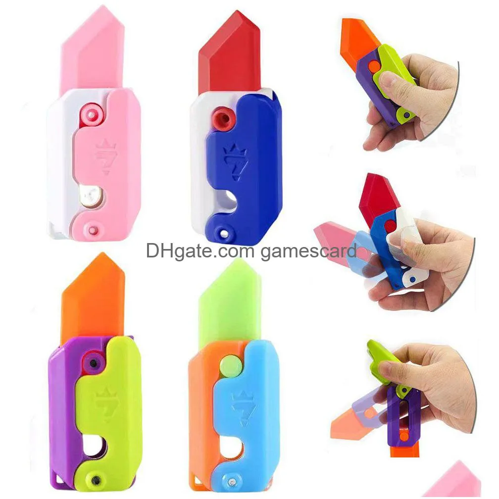 Giocattolo di decompressione 3D stampato Ravanello Coltello Giocattoli Pinza a mano Avambraccio Dito Giocattolo per alleviare l'ansia Fidget per bambini Adts Drop Delivery Toys Dhrlg