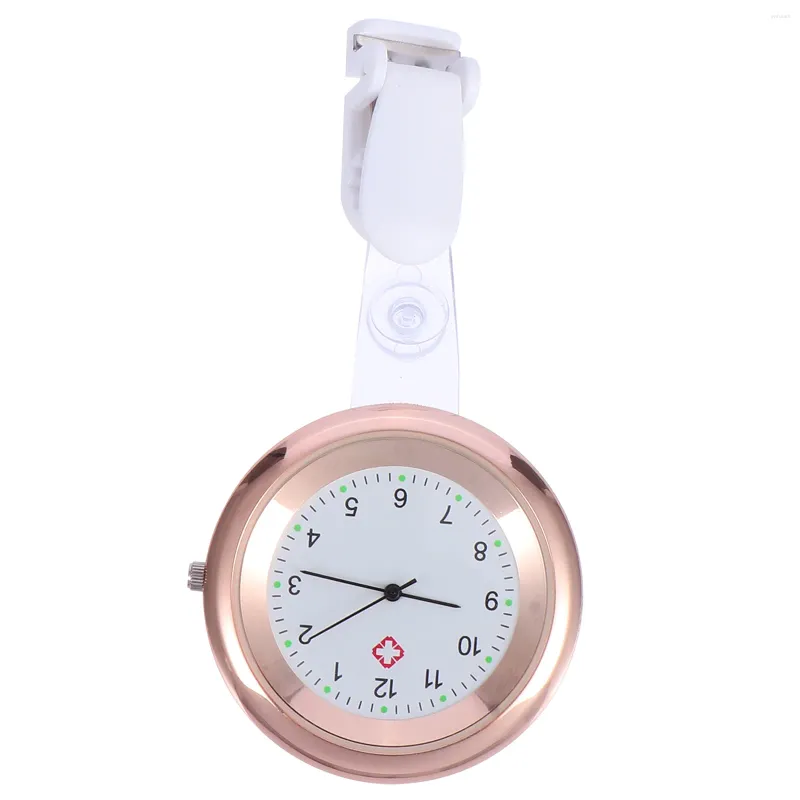 Relojes de pulsera Reloj con clip Relojes con llavero: Pin de solapa Rosa Colgante Movimiento de bolsillo para graduación Cumpleaños