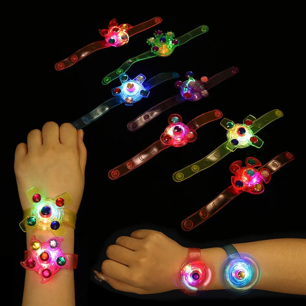 SCIONE – Pack De 24 Bracelets Lumineux LED – 3 Modes Flash – Jouets Fidget Pour Fêtes Et Cadeaux Enfants – Rouge Bleu Vert