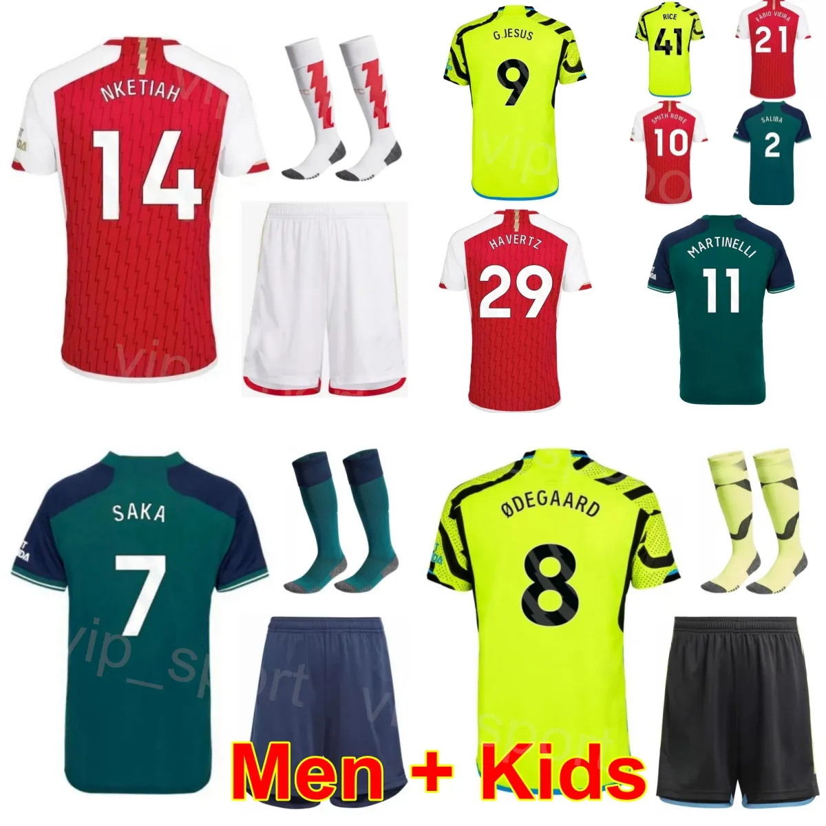 Mens Kids Club Soccer 8 Martin Odegaard Jersey 21 Fabio Vieira 1 Aaron Ramsdale 9 Kai Havertz 11 Gabriel Martinelli 7 Bukayo Saka Football Shirt Kits 2023 2024 ASenNa