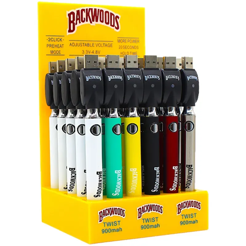 Display batteria CK / Backwoods twist 30CT batterie singole 900mAh 510 fili