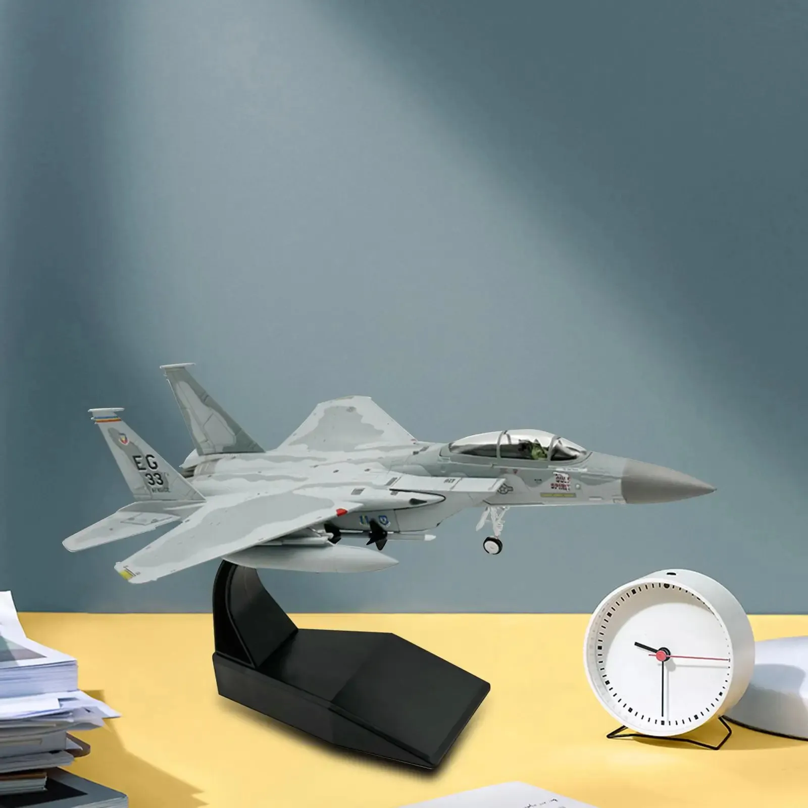 Fighter Early Educational Toy/100 1:100 Scale F15 Aviation Model for Gifts Ornament Collections Office Decor Teens Gift