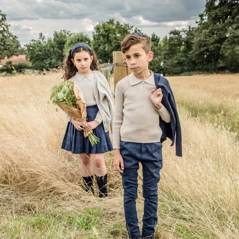 Família combinando roupas como malhas coleção Shabbos AW23 crianças roupas meninas meninos bebê malha tops cardigans crianças irmão irmã roupas de férias 231027