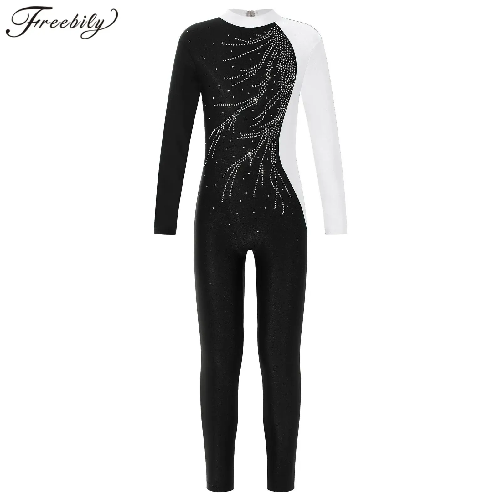 Gymnastiska ringar barn flickor långärmad balettdansplekar tonåringar gymnastik jumpsuit för flicka barn skridskor jumpsuits dancewear 231027