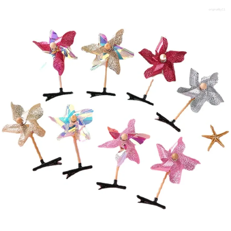 Accessori per capelli 1 pz Divertenti clip per bambini Mulini a vento colorati Giocattoli Strumenti di decorazione natalizia Regali per feste