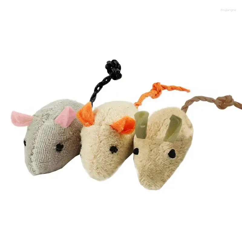 Cat Toys Legendog 3Pcs/Set Mice Set Bite Resistant Interactive Pet Chase Toy Mouse For Cats Kittens Supplies Random Color