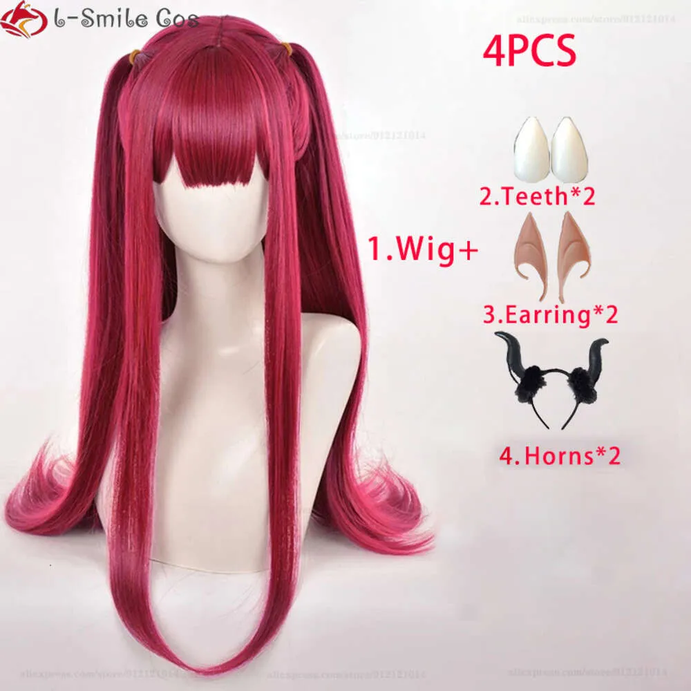 Catsuit Costumes Rizu Kyun Anime My Dress-up Darling Cosplay Red Long Kitagawa Marin Devil Party Wigs + Wig Cap